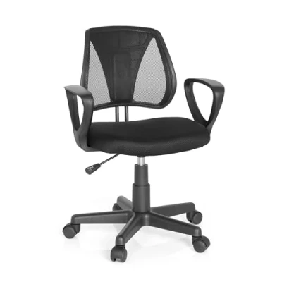 Imagen de hjh OFFICE 725106 Silla de Escritorio para niños KIDDY CD Malla Negro, Respaldo Altura Regulable, giratoria Infantil