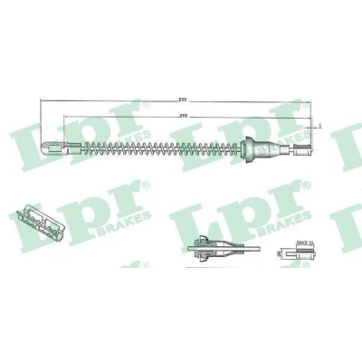 Imagen de LPR C0586B Cable de Freno Mano 218 Tambor OPEL: Vectra B Berlina, CC