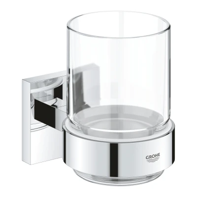 Imagen de GROHE Start Cube QuickFix Portacepillos con soporte, gris mate, para pegar (pegamento QuickGlue A1) o atornillar, ref. 41097DC0