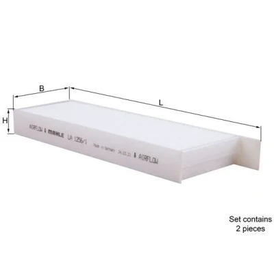 Imagen de MAHLE ORIGINAL LA 1256/1/S Filtro de habitáculo partículas 280 84 30 PEUGEOT: 208 II Hatchback, 2008 II, OPEL: Corsa F Hatchback