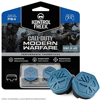 Imagen de KontrolFreek Call of Duty Modern Warfare para PlayStation 4 (PS4) y 5 (PS5) Performance Thumbsticks 2 Alturas medias, convexo Azul/Negro.