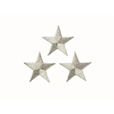 Imagen de Mono Quick GmbH Apliques para adolescentes y vaqueros, diseño de estrellas, aprox. 2,5 x cm, 3 unidades, color plateado