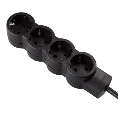 Imagen de Legrand 695025 Regleta, Enchufes, 4 Tomas, Negro