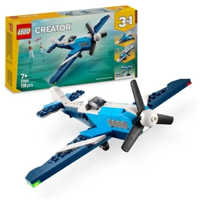 Imagen de LEGO Creator 3 en 1 Aeronave: Avión de Carreras Transformable Reactor o Helicóptero Juguete, Juego Construcción y Acción, Regalo para Niños Niñas 7 Años Más 31160