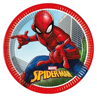 Imagen de Procos Folat 93863P Platos Papel FSC Spider Man 23cm 8 piezas, multicolor, 23 centimeters