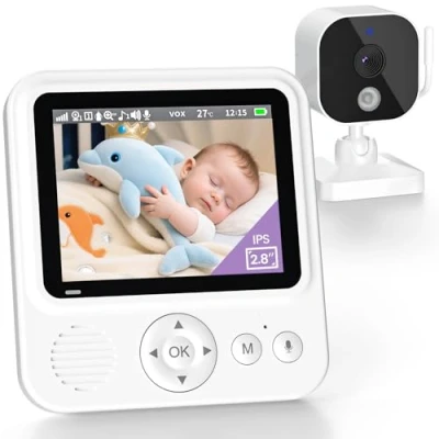 Imagen de OBVHNUA Babyphone Cámara 2.8&#039;&#039; Monitor para bebés 720P HD 2000mAh Video Vigilancia Pantalla IPS USB C 2.4GHz Zoom Visión Nocturna Comunicación VOX Sensor de Temperatura Compatible