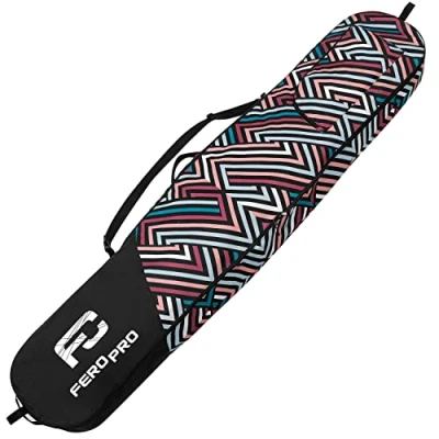 Imagen de Ferocity Premium Funda para Tabla de Snowboard Cargo Board Protection Bag Bagpack 170 cm Bolsa con Bolsillo Cremallera y Correa el Hombro Pastel Zig Zag [051]