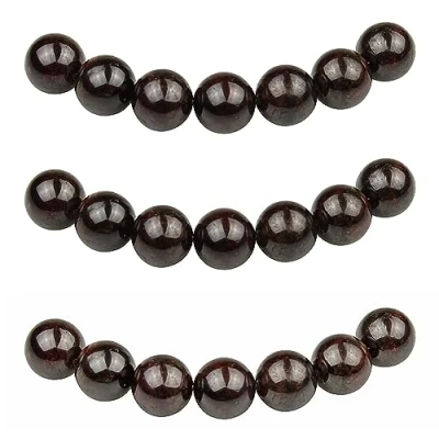 Imagen de MJDCB 6mm 60 piezas Cuentas de Piedra Granate Redondas Sueltas Piedras Semipreciosas Naturales para Hacer Joyas Pulseras Collares