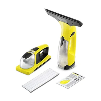 Imagen de Kärcher Window Vac WV 2 Plus N Limpiadora de ventanas y cristales a batería (aspiradora limpiacristales) con paño KV 4, duración 35 min, peso 0,6 kg, detergente concentrado 20 ml