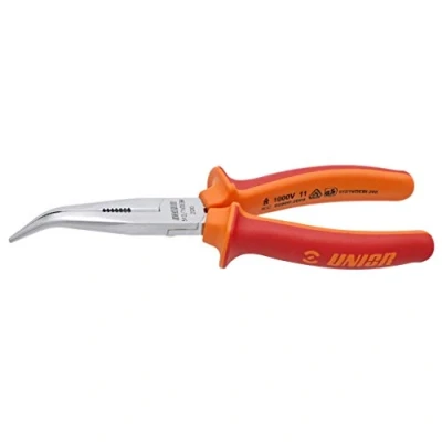Imagen de Unior 610438 alicate con puntas semirredondas boca curva corte y grip aislado vde 170 mm serie 512/1vdebi