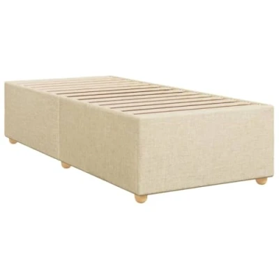 Imagen de vidaXL Estructura de Cama sin colchón Tela Crema 90x190 cm