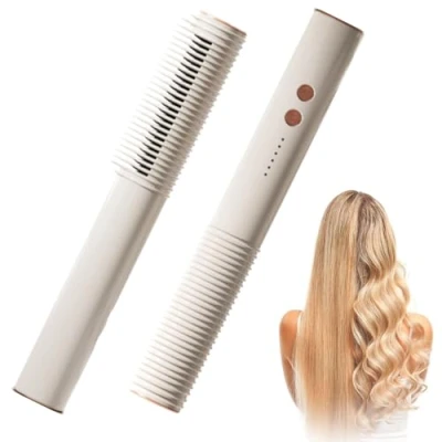 Imagen de Euakee 2 en 1 Cepillo Alisador y Rizador de Pelo, Plancha Pelo Profesional Iones, Tecnología Calentamiento Cerámico PTC, 5 Temperaturas, 140C 200C, Anti quemaduras, Apagado Automático