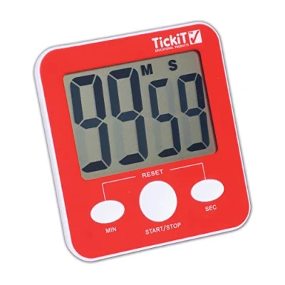 Imagen de TickiT 92077 Jumbo Timer Red Digital with Large Display Stand and Magnet for Mounting