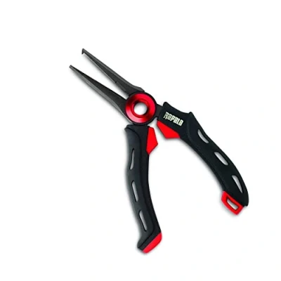 Imagen de RAPALA Alicates RCD mag Spring Split Ring Pliers Material Mordazas de Acero Inoxidable Artículo Pesca Mango Ergonómico Soft Grip Estuche Incluido Pinza, Unisex Adult, Negro/Rojo, 15 cm