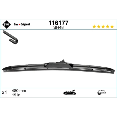 Imagen de Limpiaparabrisas Swf Hybrid 116177 480mm híbrido MINI: Hatchback, Cabrio, RENAULT: Kadjar, SUZUKI: SWIFT 5