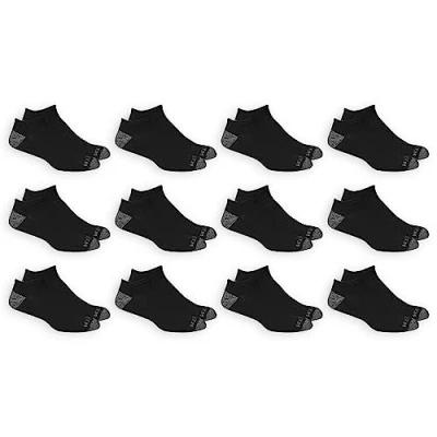 Imagen de Fruit of the Loom Men&#039;s Dual Defense No Show Socks 12 Pair, black/Grey, Shoe Size: 6