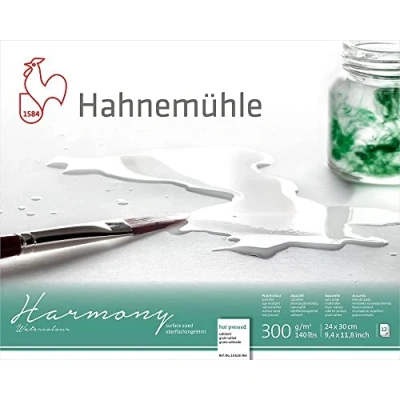 Imagen de Hahnemuhle Harmony Watercolour Block, 12 unidades, 24 x 30 cm, Hot Press
