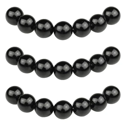 Imagen de MJDCB 12mm 30 piezas Cuentas de Piedra Ónice Negro Redondas Sueltas Semipreciosas Naturales para Hacer Joyas Pulseras Collares