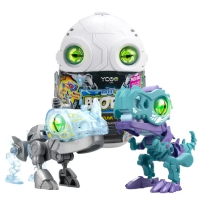 Imagen de Silverlit YCOO Duo Robots Dinosaurio Cyber Punk 9cm en su Huevo Sorpresa para Construir, Efectos de Sonido y luz, 6 Biopods Diferentes coleccionables, A Partir 5 años, 88112