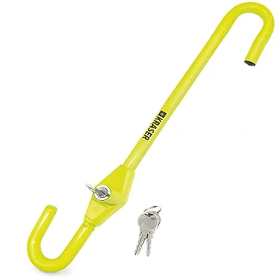 Imagen de KRASER KR835 Barra Antirrobo Coche Bloqueo de Volante Auto, Más Visible, Ajustable Gancho Pedal, Inmovilizador Antirobo Freno Embrague para Coche, Camión, Autocaravana, Furgoneta, Extensible Universal