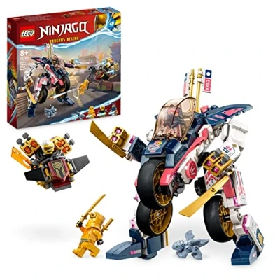 Imagen de LEGO 71792 Ninjago Moto de Carreras Mecánica Transformer Sora, Set 2in1, Figura Acción a Ninja con 3 Minifiguras, Juguete para Niños y Niñas