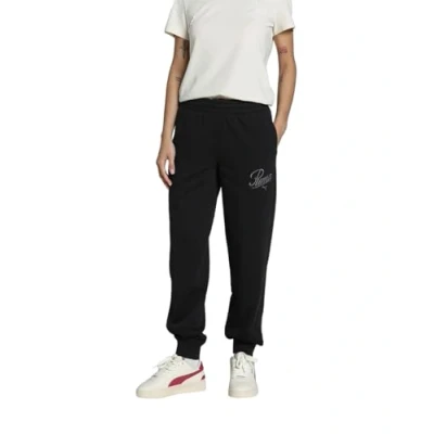 Imagen de Puma ESS Script Comfort Jogging Pantalones deportivos, Mujer, Talla: XL, Black