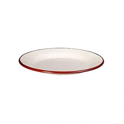 Imagen de Ibili Plato Llano Bordeaux 28 CM, Stainless Steel, White/Red, x 5 cm