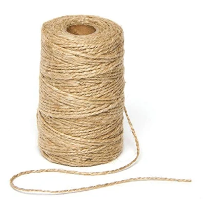 Imagen de Baker Ross Cordón de yute con textura natural para manualidades (2 mm x 1 m)., blanco