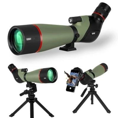 Imagen de Gosky El más Nuevo 20 60X80 HD Dual Focusing Spotting Scope, BAK4 Prism 45 Degree Angular Ocular con trípode, Adaptador de Smartphone, Alcance para observación Aves, Tiro al Objetivo, Caza,