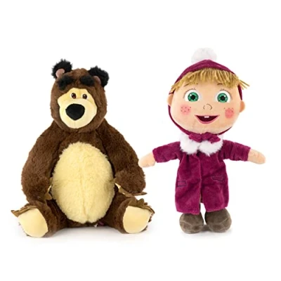 Imagen de Play by Pack de 2 Peluches Masha y el Oso Altura Aprox. 28cm Calidad Super Soft