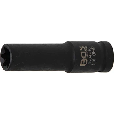 Imagen de BGS 5204 16 Llave de vaso impacto E Torx, larga entrada 12,5 mm (1/2&quot;) E16