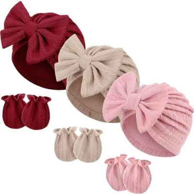 Imagen de DRESHOW Sombreros y Gorras Guantes para Bebé Recién Nacido Beanie Sombrero Bebés Niñas Niños Gorros 0 6 Meses
