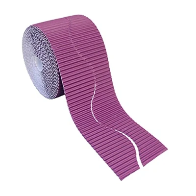 Imagen de Bright Ideas Corrugated Border for School Displays Rollo de Borde Corrugado para exhibiciones Escolares, Papel, Violeta, 10cm x 7.5m