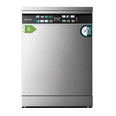Imagen de Cecotec Lavavajillas 60 cm Libre Instalación Bolero Aguazero 6700 Inox B. 15 Cubiertos, Bajo Consumo, Motor Inverter Plus, Pantalla Fullcolor XXL, Tercera Bandeja, 8 Programas, Dual Zone Wash,
