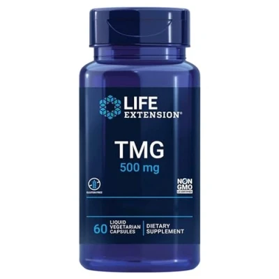 Imagen de Life Extension, TMG, 500mg, 60 Cápsulas líquidas veganas, Probado en Laboratorio, Sin Gluten, Soja, Vegetariano