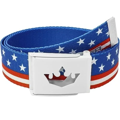 Imagen de Meister Player Cinturón de Golf Cinta Tejida Ajustable y Reversible Bandera Americana