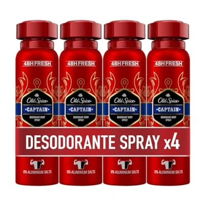 Imagen de Old Spice PACK X4 Captain Spray Corporal Desodorante Para Hombres 150 ml