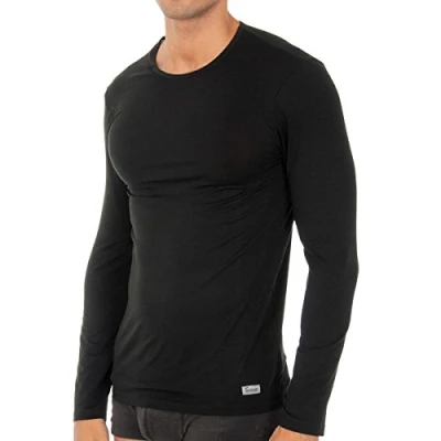 Imagen de ABANDERADO TERMAL, Camiseta Termaltech De Manga Larga Y Cuello Redondo para Hombre, Negro, 60/2XL