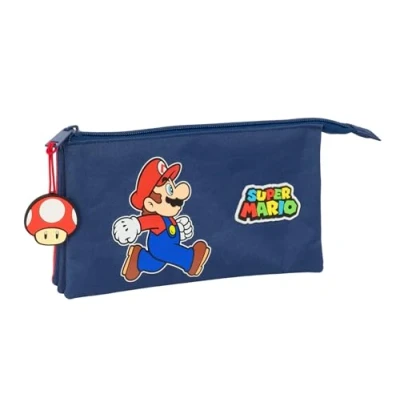 Imagen de Super Mario Trick Portatodo Triple, Estuche Infantil, Niño, Ideal para Niños en Edad Escolar, Cómodo y Versátil, Calidad Resistencia, 22x3x12 cm