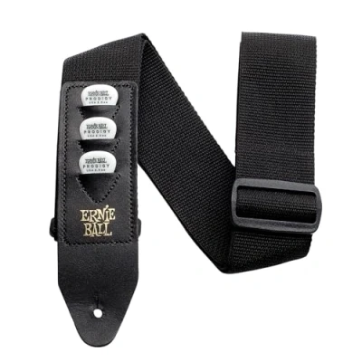 Imagen de Ernie Ball Correa para guitarra con portapúas, color negro