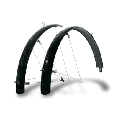 Imagen de SKS GERMANY BLUEMELS Basic 26&quot; 60MM Set Juego de Guardabarros (de Robusta construcción en sándwich, Sistema Seguridad ASR, puntales V con Puentes fijos para un Ajuste Flexible), Negro