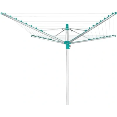 Imagen de Leifheit Tendedero Giratorio de Jardín Linomatic 500 Easy para Tender Ropa, Tenderete Vertical con Sistema Lift, Exterior 50 m Cuerda
