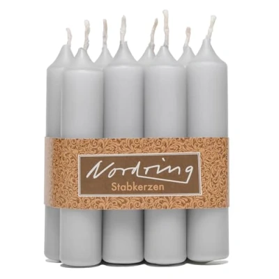 Imagen de Nordring 8 velas de varilla gris claro, 2,2 x 11 cm alto