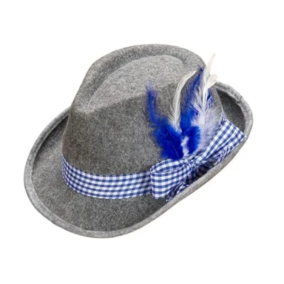 Imagen de W WIDMANN MILANO Party Fashion fedora bávaro, con cinta y plumas, de fieltro, sombrero, traje tradicional, tocado, accesorio