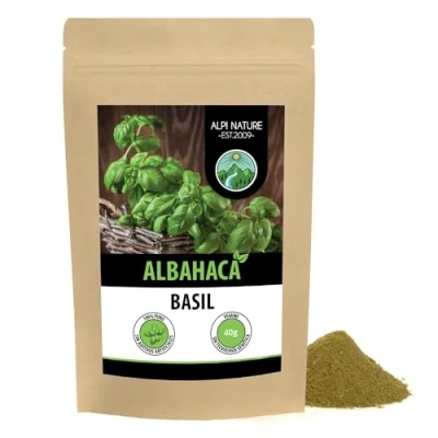 Imagen de albahaca molida (40g), en polvo, 100% natural y sin aditivos, polvo suavemente secada