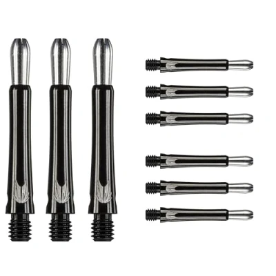 Imagen de Target Darts Grip Style Aluminium Shaft Pack of 9 Negro, Corto (34.8mm) Accesorios Dardos Profesionales, Multipack de Flechas 2BA con Anillas, Flechas, Vástagos para