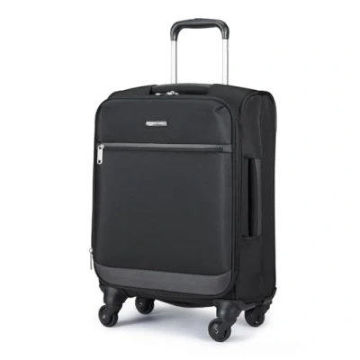 Imagen de Amazon Basics Maleta blanda expandible con ruedas giratorias, 53 cm (incluye 4 ruedas), 32 litros, hasta un 25 % de capacidad adicional, Negro