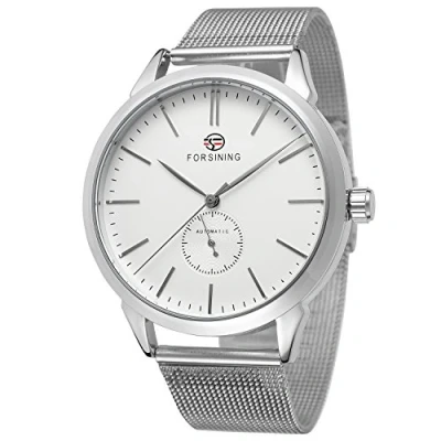 Imagen de FORSINING Reloj de pulsera analógico único con movimiento chino automático para hombre acero inoxidable,