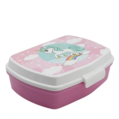Imagen de Unicornios Arco Iris Sandwichera Para Niños Decorada Fiambrera Infantil Caja El Almuerzo Y Porta Merienda Colegio Lonchera