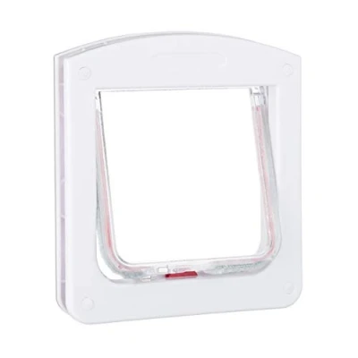 Imagen de Relaxdays Gatera Magnética, Puerta para Gatos y Perros Pequeños, 4 Modos, Plástico, 1 Ud., 22 x 20 cm, Blanco